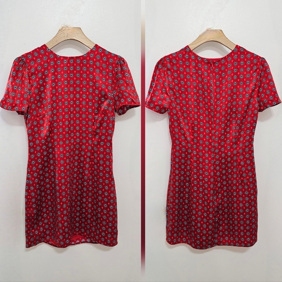 House of Harlow 1960 x Revolve Satin Red Geo Tile Delphine Mini Dress - Picture 10 of 16